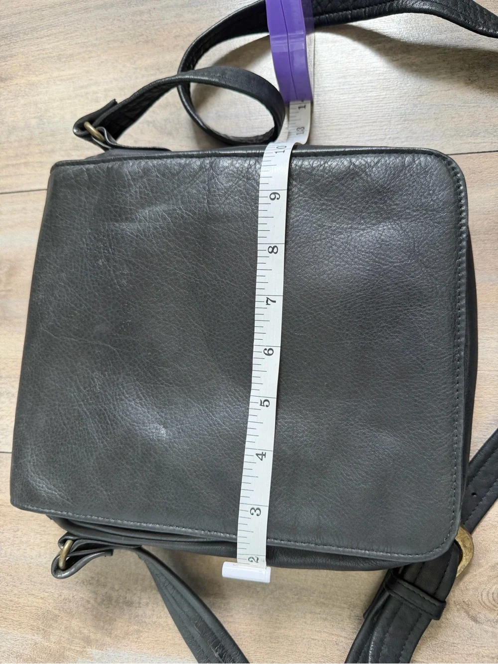 Tignanello Black Leather Messenger Crossbody Bag